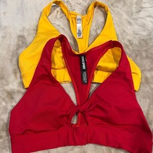 Red and Yellow Sports Bras